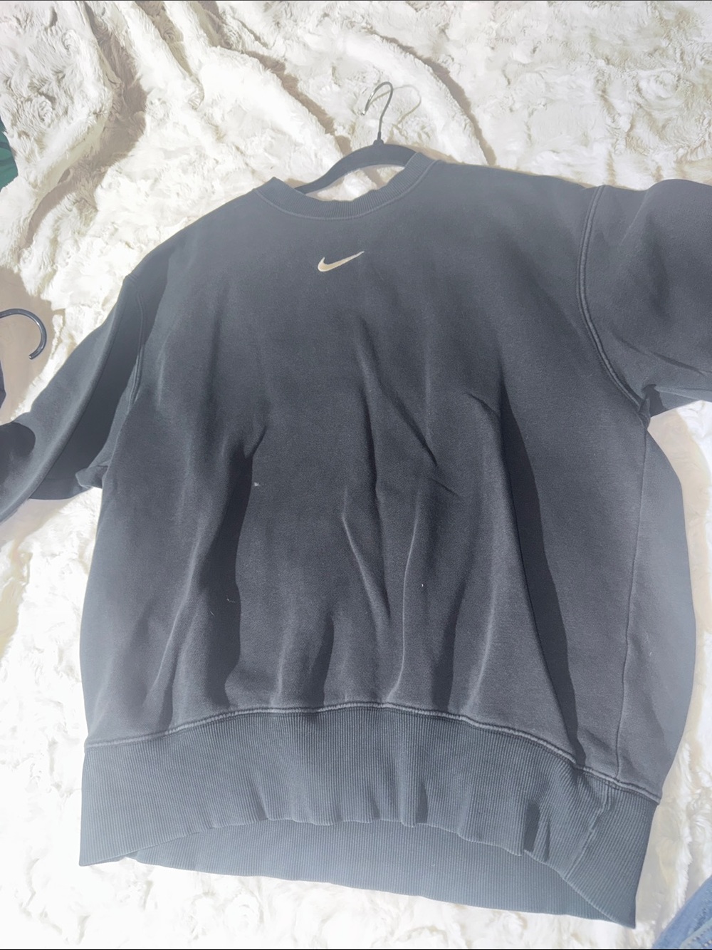 Nike Black Crewneck Sweatshirt with White Swoosh